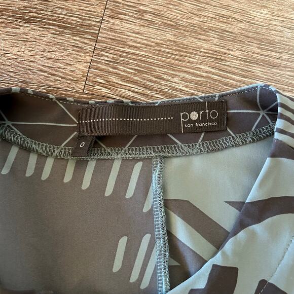 EUC Porto San Francisco Medina Zip-Up Vest Dress Sz 0 Abstract Print Sleeveless - Picture 3 of 16